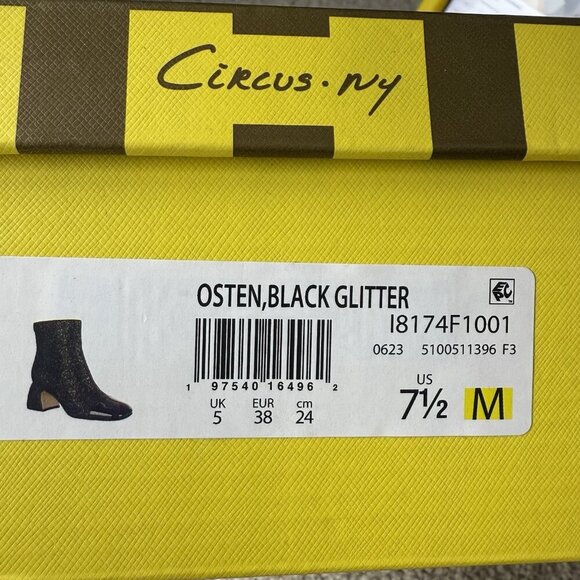 Circus NY by Sam Edelman Women's Black Glitter Osten Cap Toe Boot Size - Picture 9 of 9